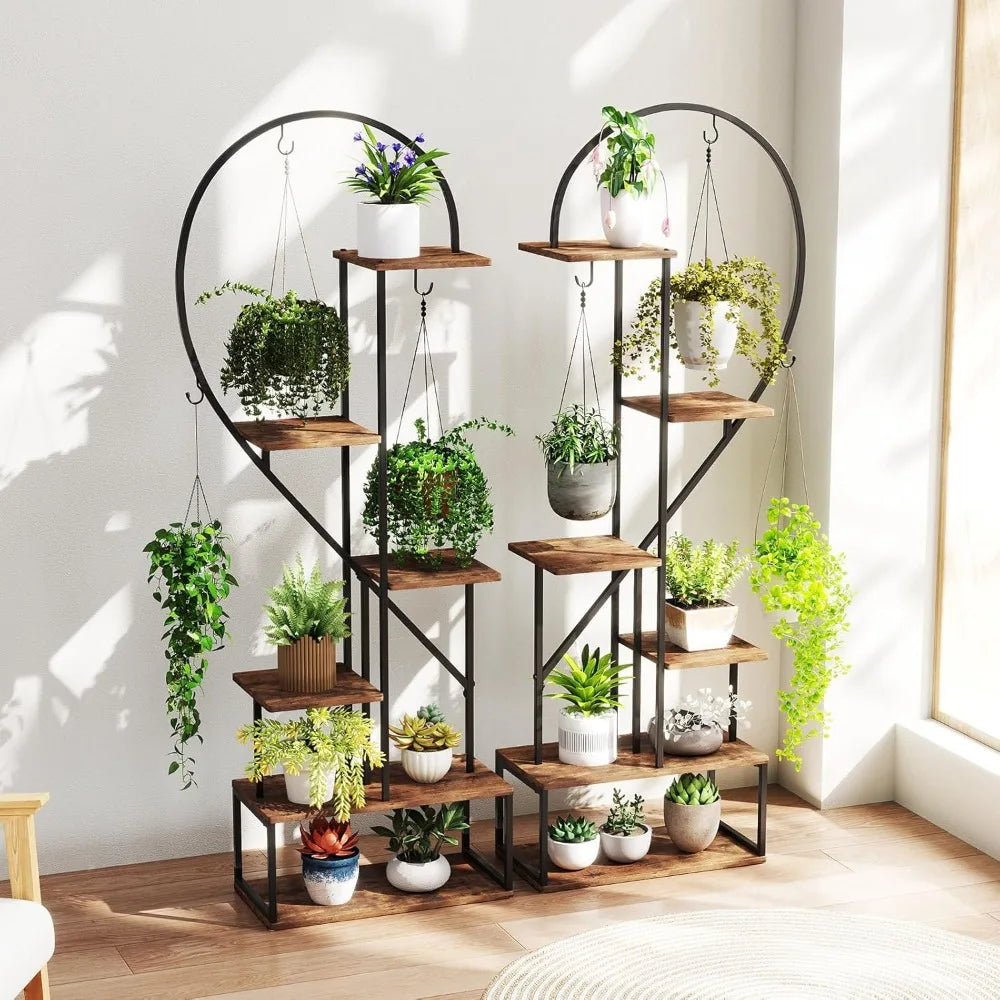 Étagère à plantes en forme de cœur 6 niveaux – Support métal élégant | VerdeForm