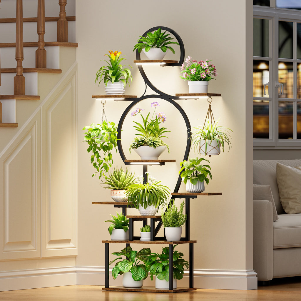 Étagère de coin LED 9 niveaux – Support plantes design moderne | VerdeForm