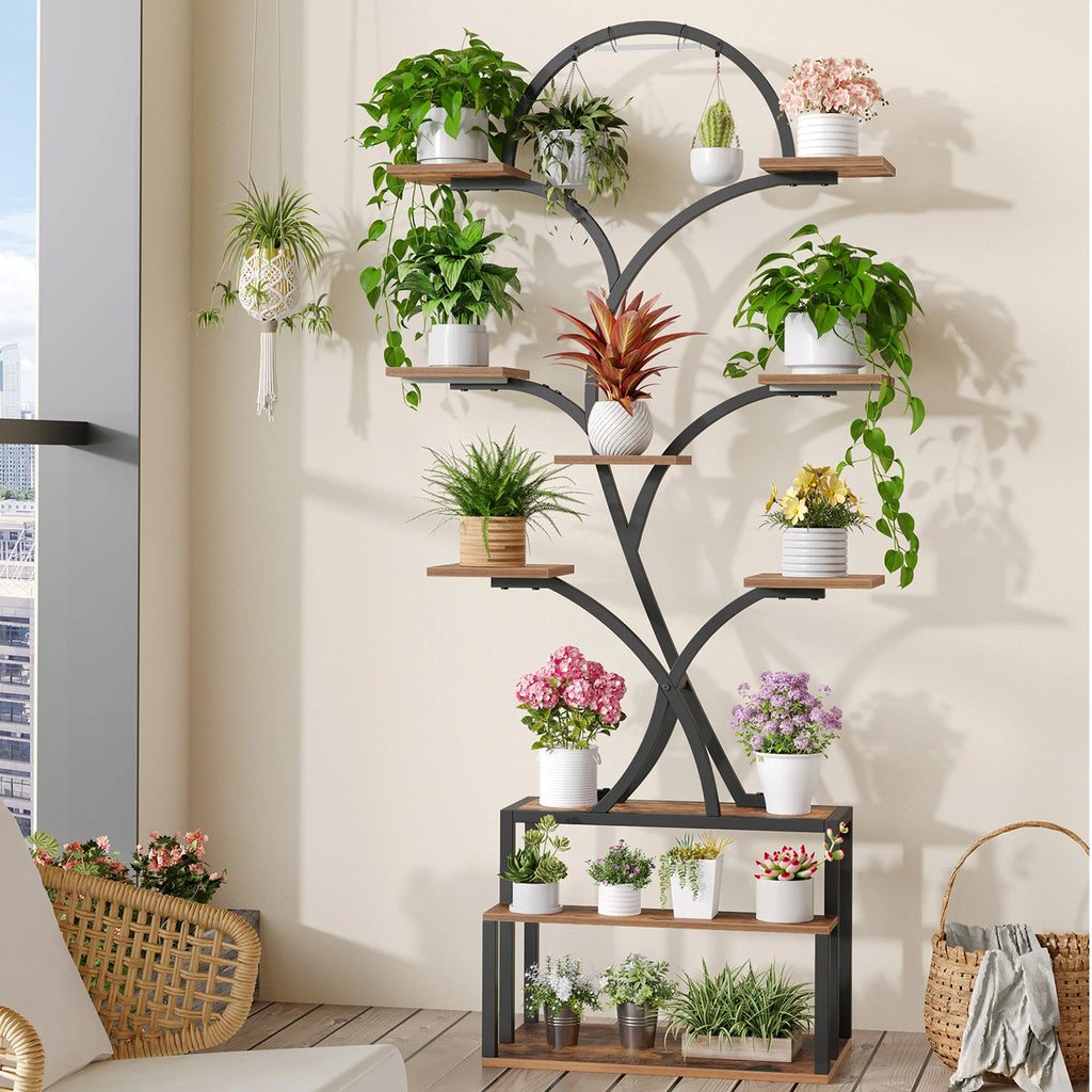 Étagère bois métal avec LED – Vue de côté | VerdeForm