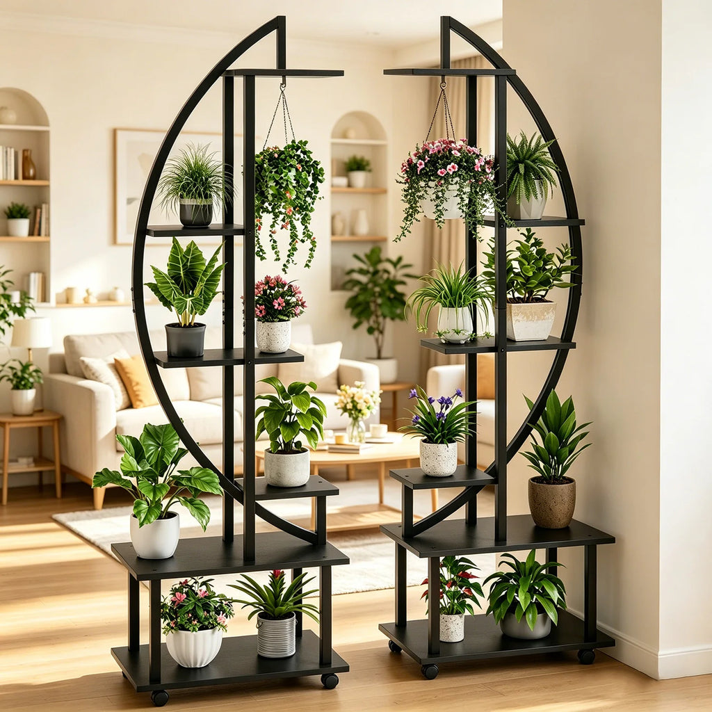 Étagère demi-lune 6 niveaux – Support plantes design élégant | VerdeForm