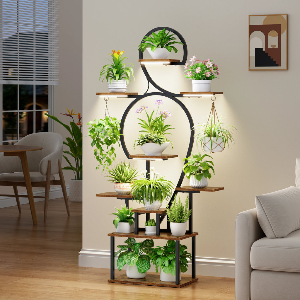 Étagère coin 9 niveaux – Détail structure et éclairage LED | VerdeForm