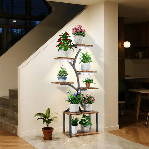 Étagère arbre LED 7 niveaux – Support plantes métal design | VerdeForm