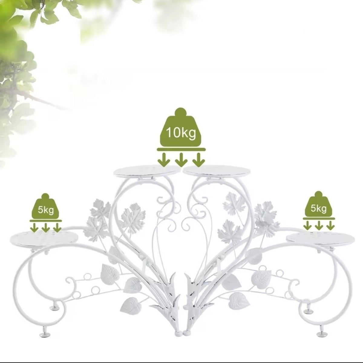 Support à Plantes Cœur – 2 Pièces – Intérieur & Extérieur