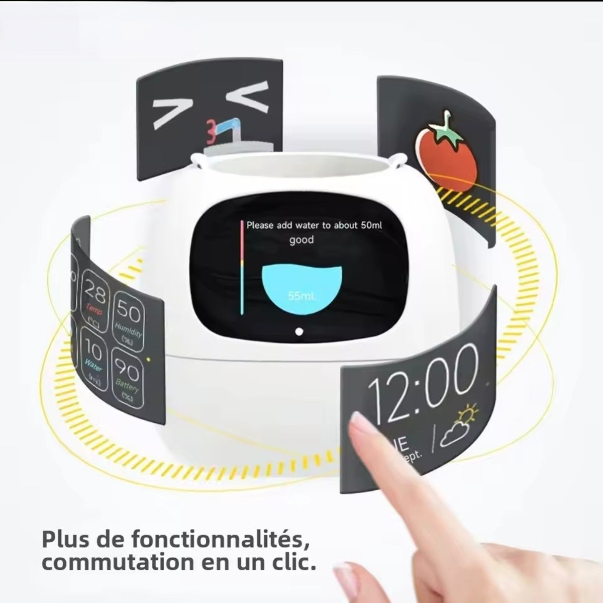Jardinière Intelligente Tuya Ivy G1 – 7 Capteurs & IA | Blanc