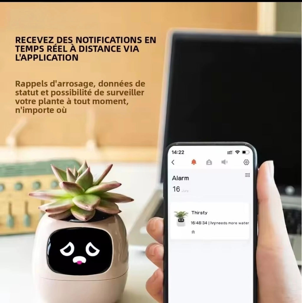 Jardinière Intelligente Tuya Ivy G1 – 7 Capteurs & IA | Blanc