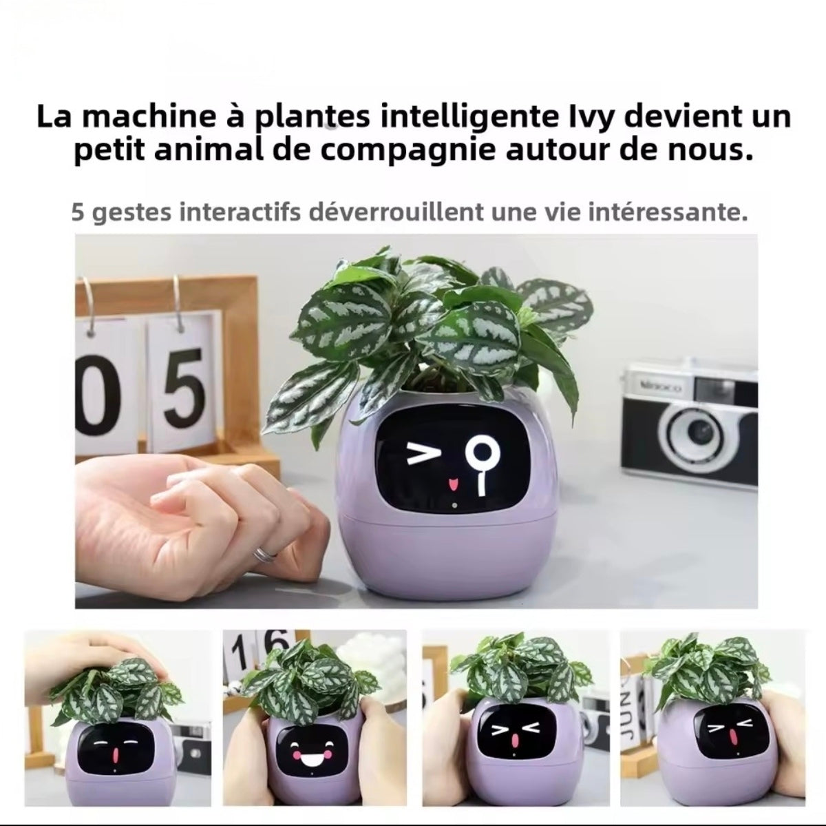 Jardinière Intelligente Tuya Ivy G1 – 7 Capteurs & IA | Blanc