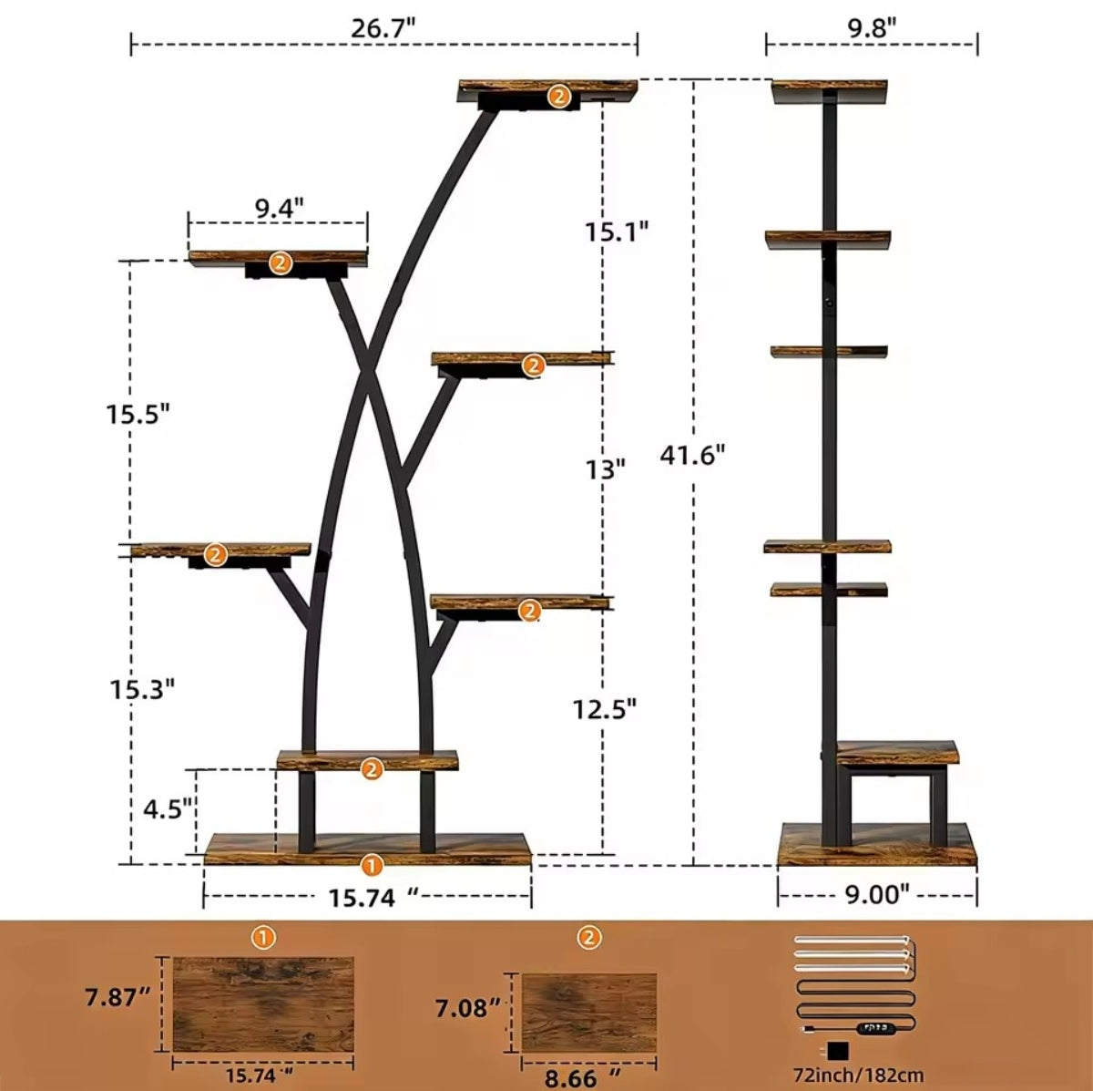 Étagère à Plantes LED – 7 niveaux