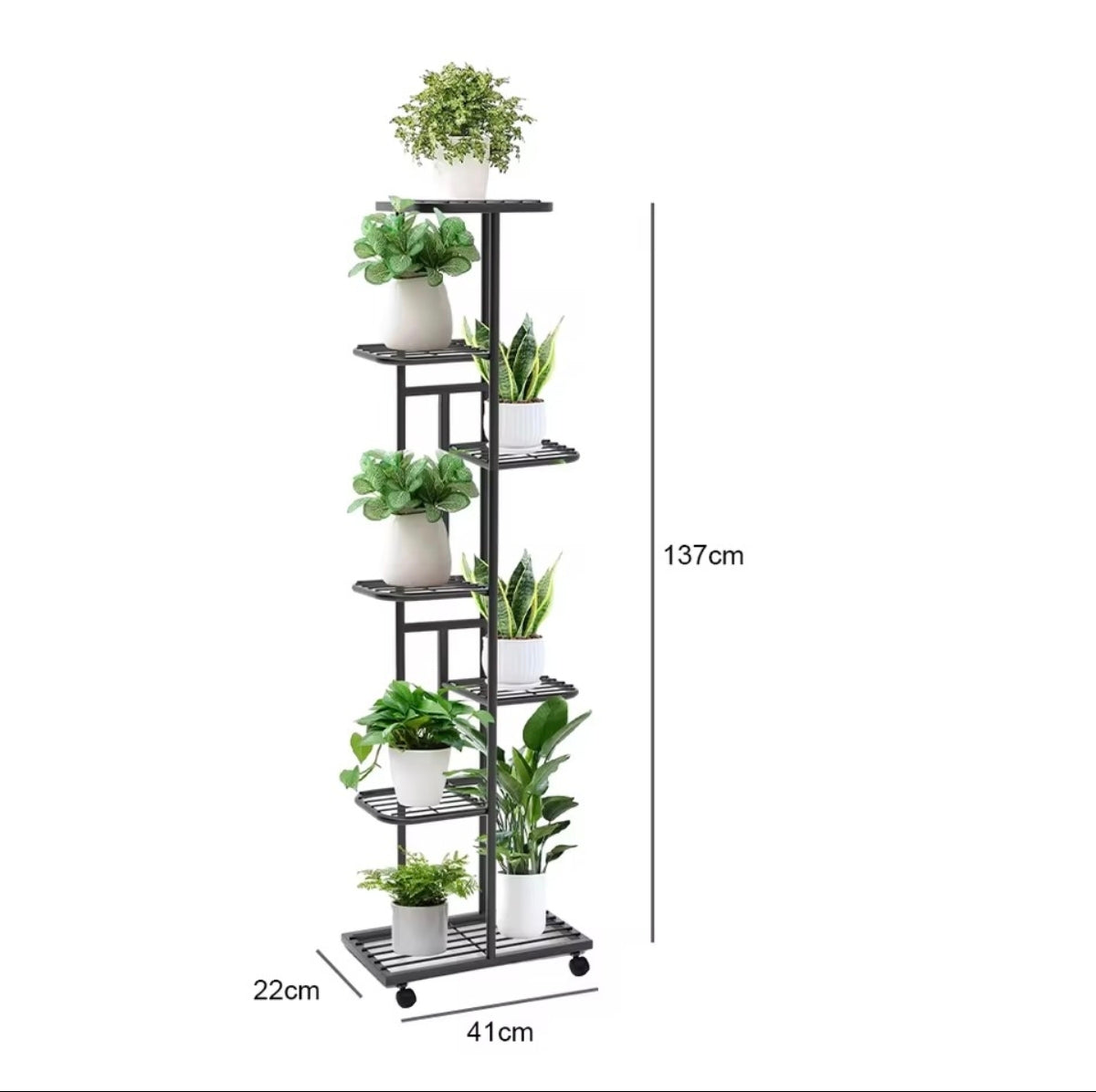 Étagère Fleurs & Roulettes – 7 niveaux